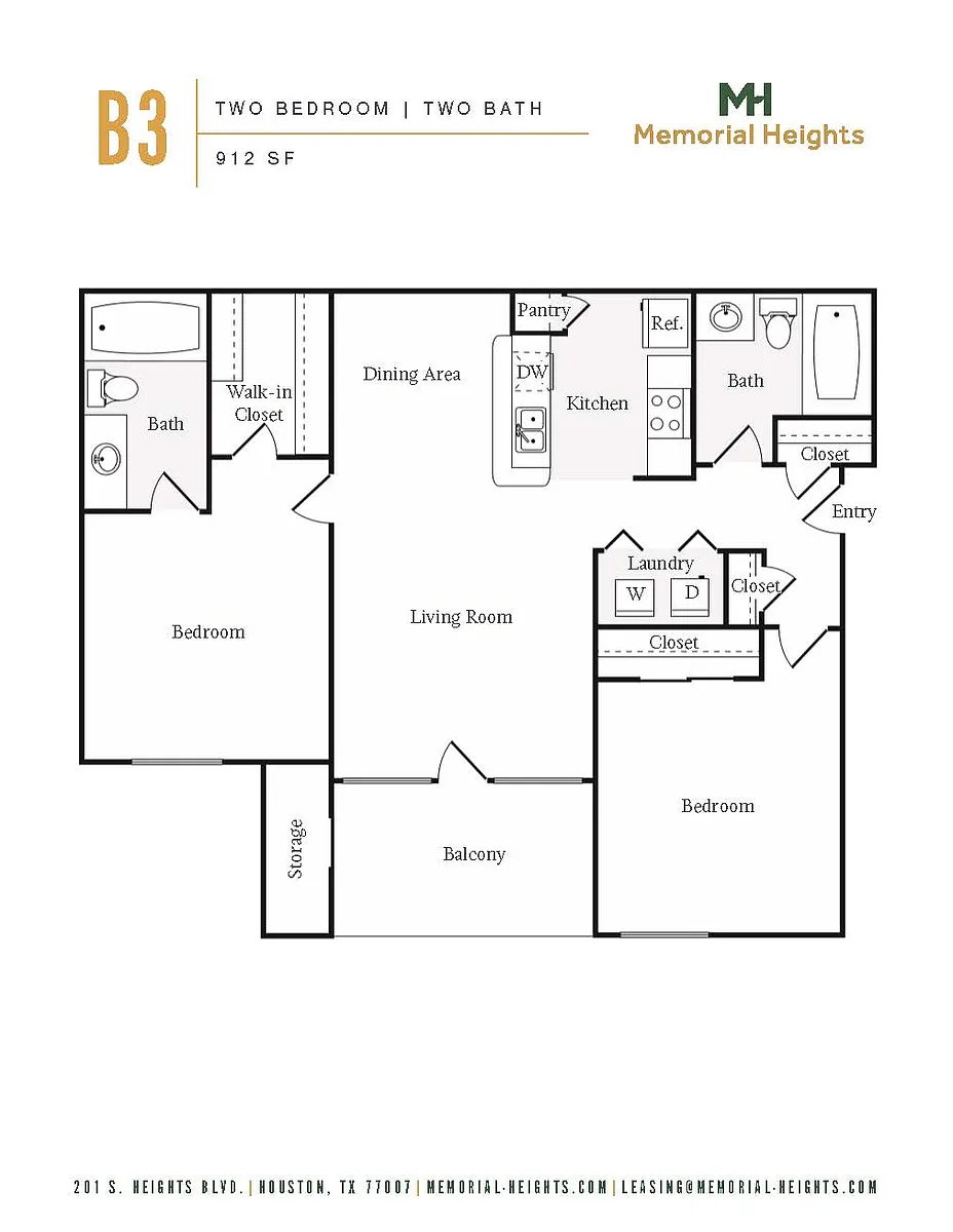 Floor plan Two bedroom B3