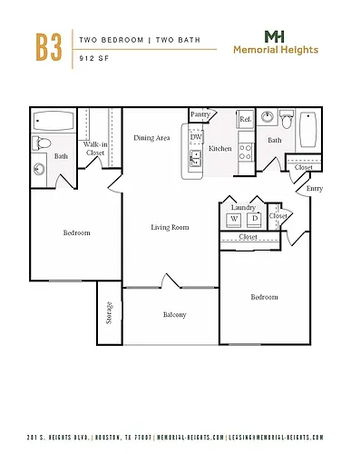 Floor plan Two bedroom B3