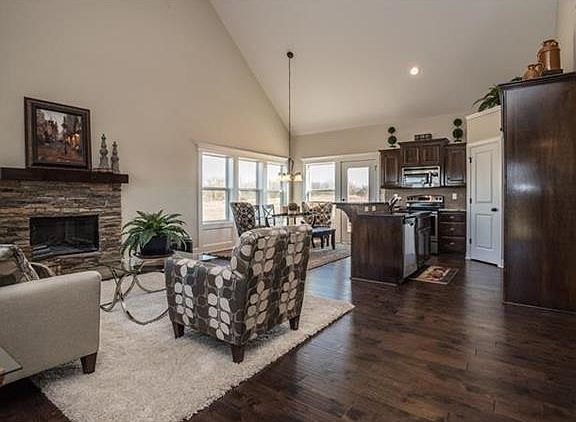 The living room opens to the kitchen and dining space.