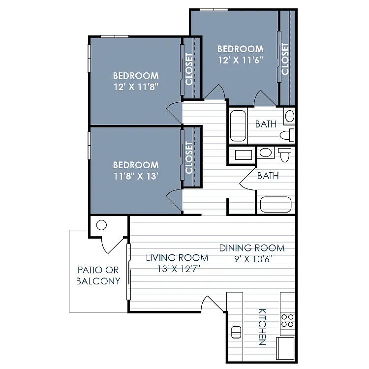 Floor plan 3 Bedroom 2 Bathroom