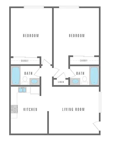 Floor plan 2 Bedroom 2 Bath