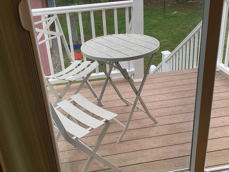 deck with view of lake