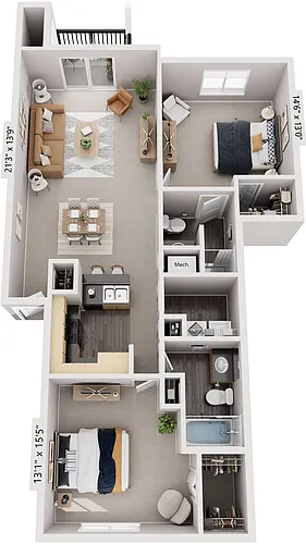 Floor plan Two Bedroom