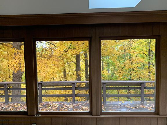 Fall Views, plus deck. (Winter,Spring, and Summer views are spectacular also). In summer twilight, you can watch the fireflies.