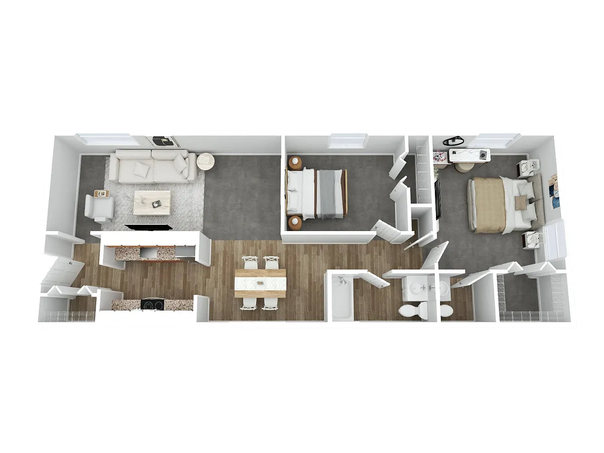 Floor plan 2 Bedroom Renovated