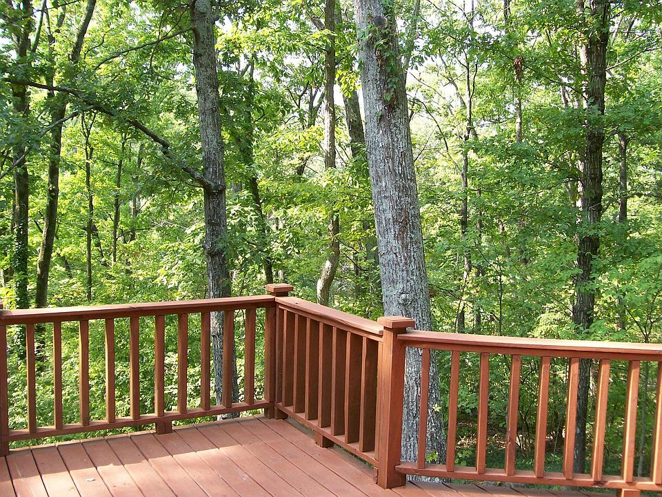 great view from the rocking chairs on the front deck.