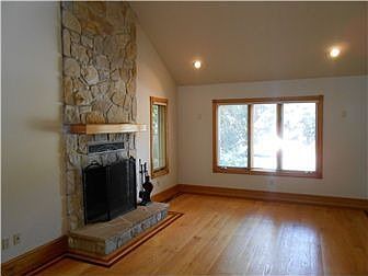 Great room with stone fireplace