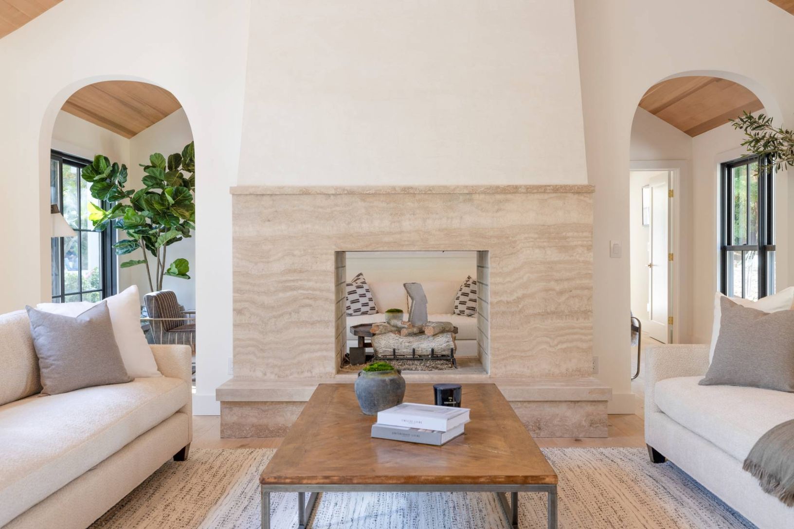 Marble Double Sided Fireplace