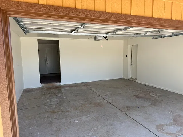 Additional storage area off garage