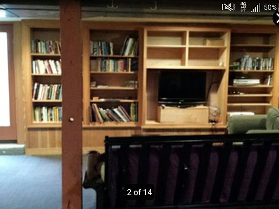 Downstairs media area