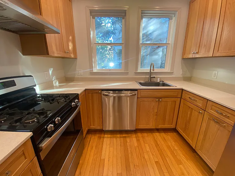 Gas range + dishwasher + fridge