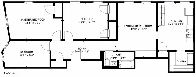 Floor plan 3 bedroom