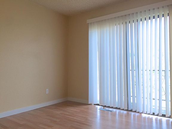 Sliding door opens to balcony