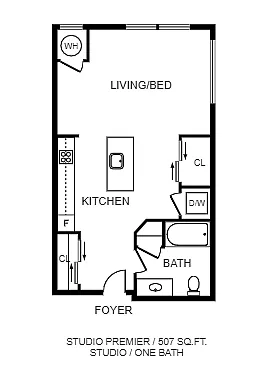 Floor plan Studio Premier
