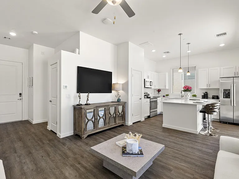 Two Bedroom Tortolita Floorplan Living Room and Kitchen