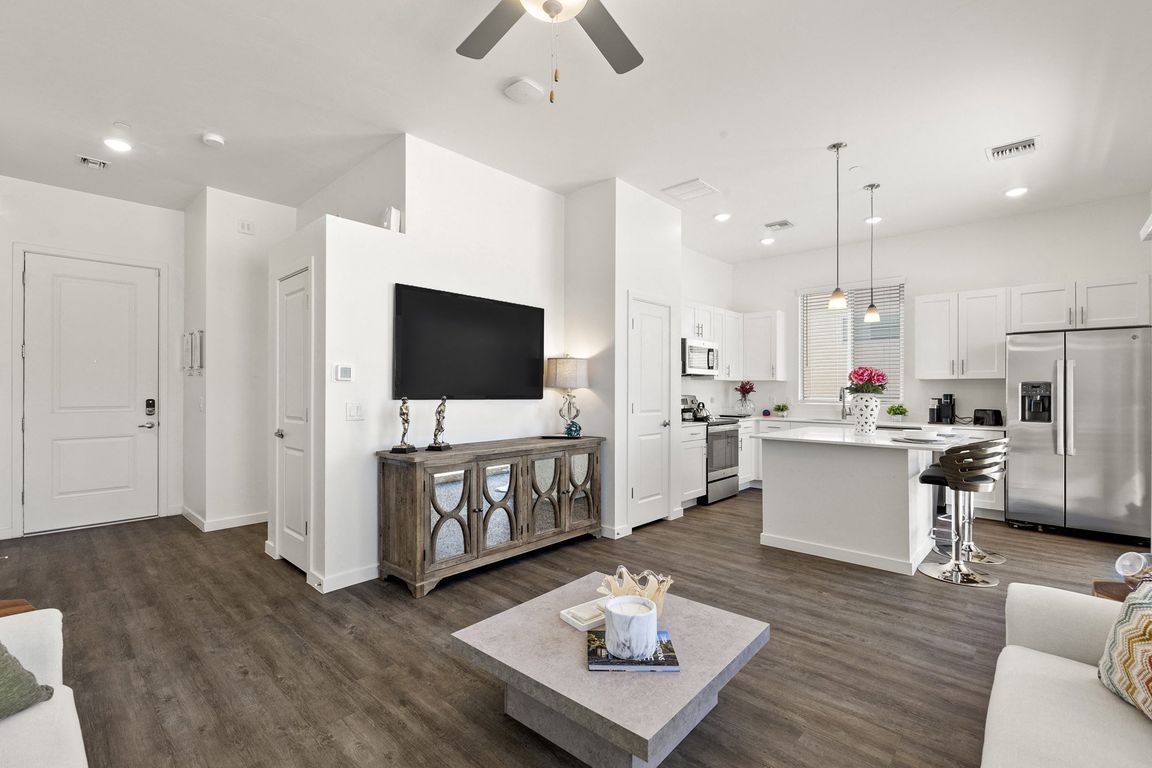 Two Bedroom Tortolita Floorplan Living Room and Kitchen