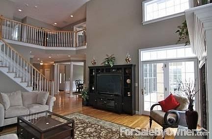 Stone-Surround Gas Fireplace