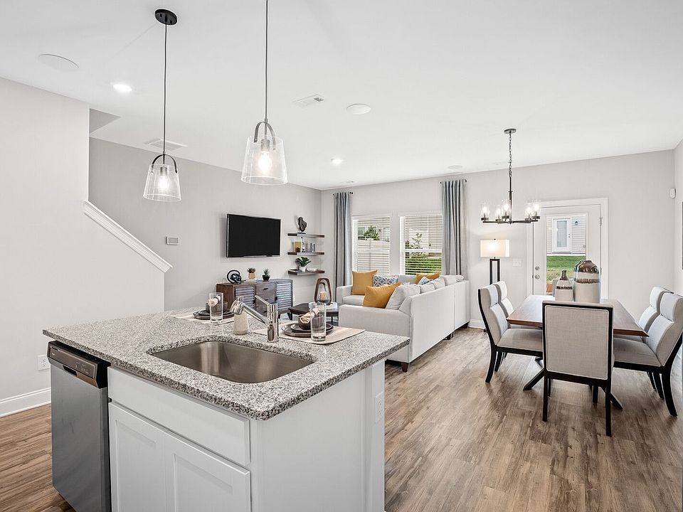 View from kitchen into living area