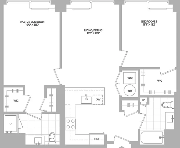 B1 -2x2 floor plan Hamilton Cove