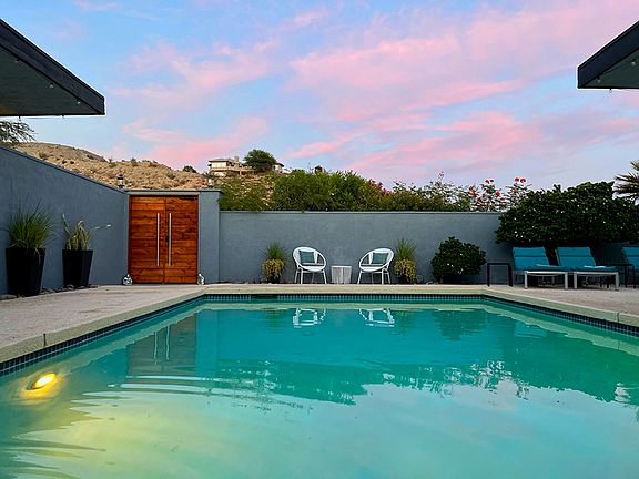 Pool courtyard at sunrise