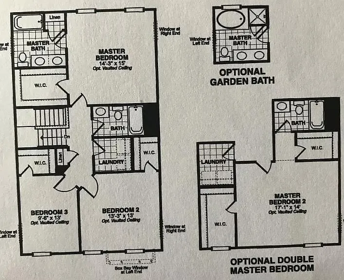 Second Floor: Includes Double Master Bedroom and Optional Garden Bath in Master Bedroom 1. Carpet in Bedrooms. Both bathrooms include quartz countertops. Double sink in the Master Bath 1.