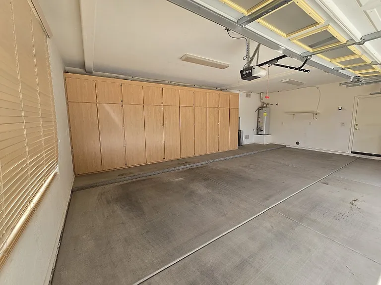 Garage storage cabinets and water heater