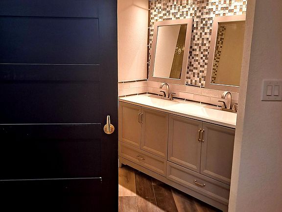 Barn doors in basement.