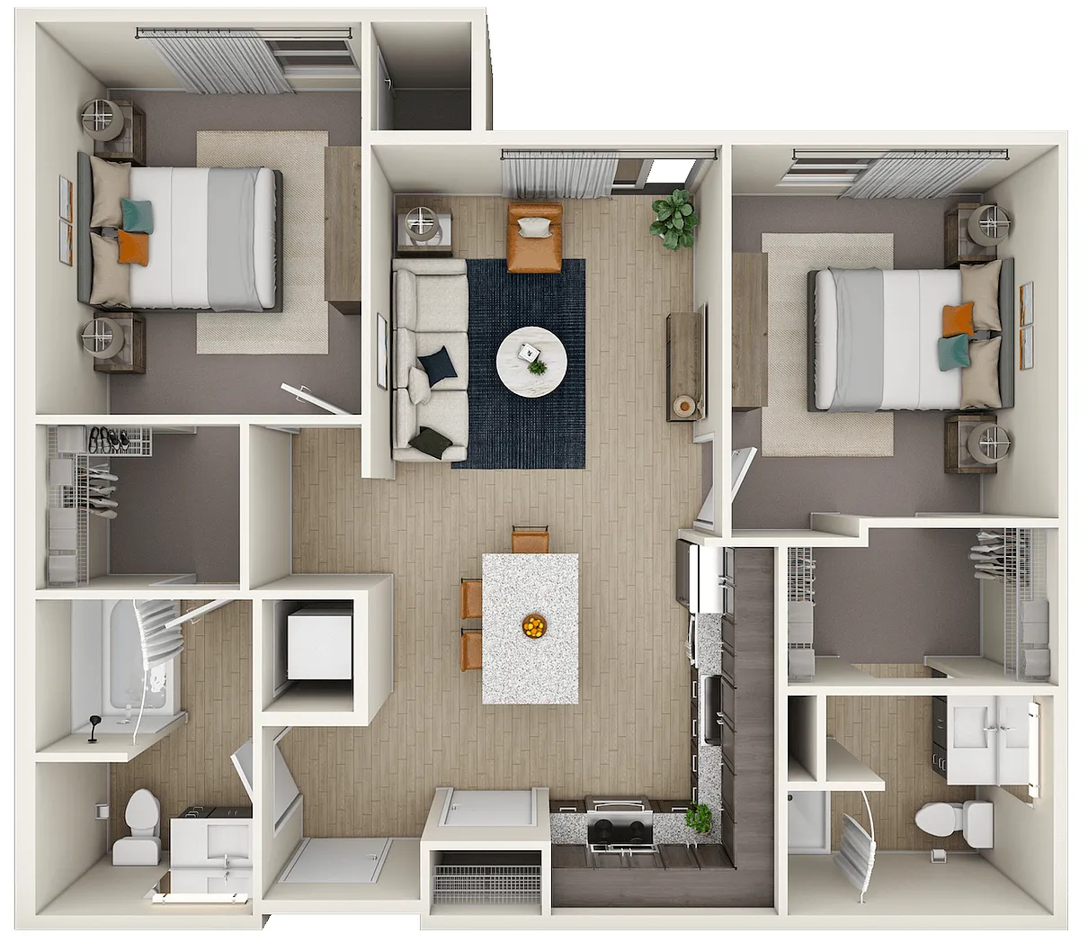 Floor plan 2 Bedroom/2 Bath (Live/Work Styles Available) - In