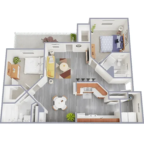 Floor plan 2 Bedroom 2 Bath