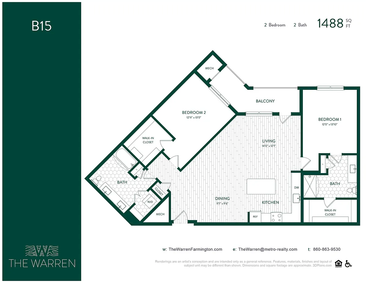 Floor plan 2-Bedroom B15