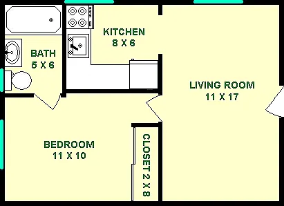 Longfellow One Bedroom Floorplan Longfellow One Bedroom Floorplan