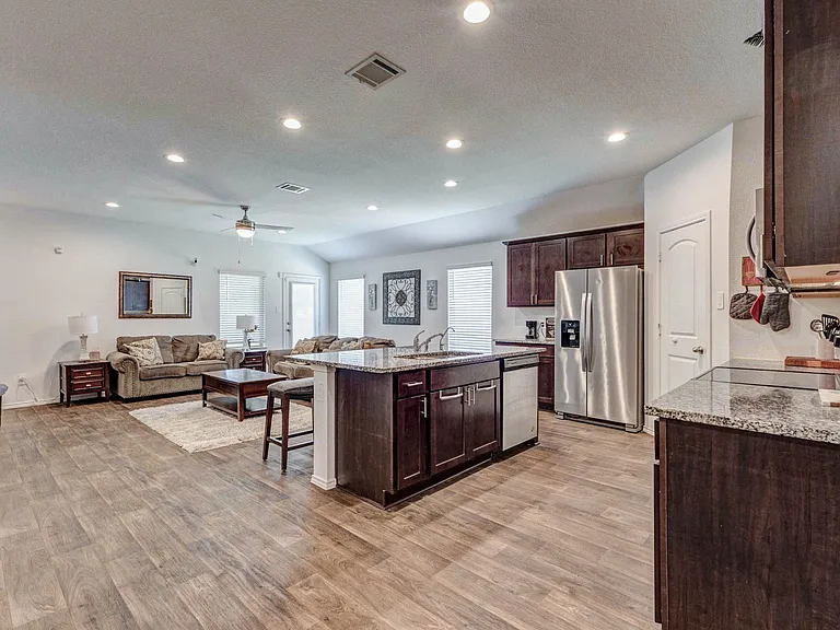 Kitchen and living room