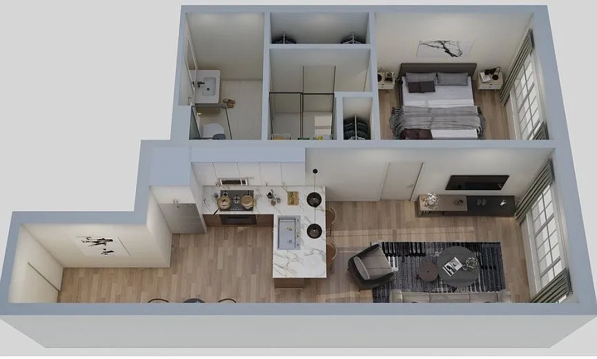 Floor plan 1 Bedroom Astra (05)
