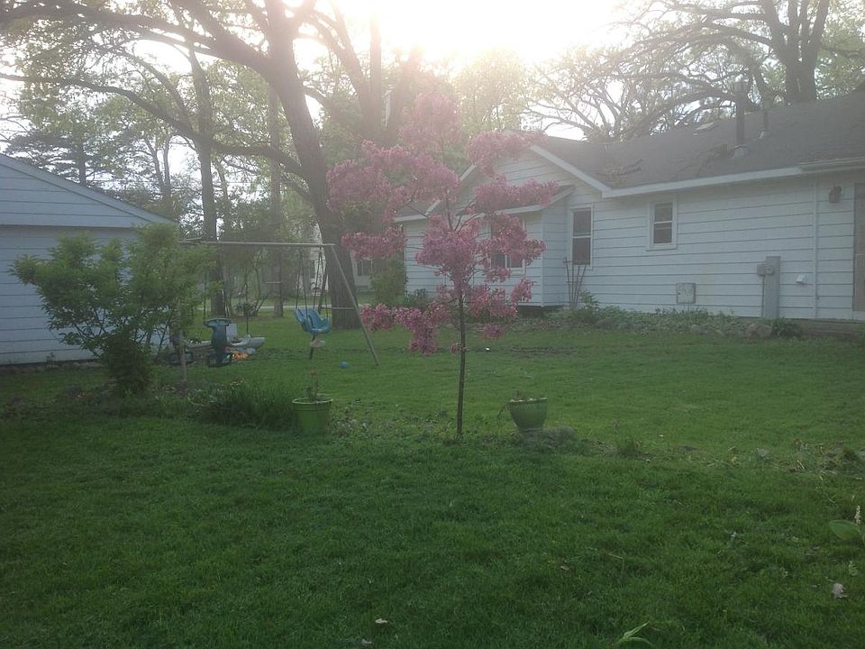 Side view of house in spring