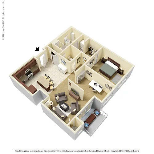 Floor plan 1 Bedroom Den - A4