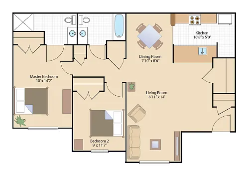Floor plan Two Bedroom