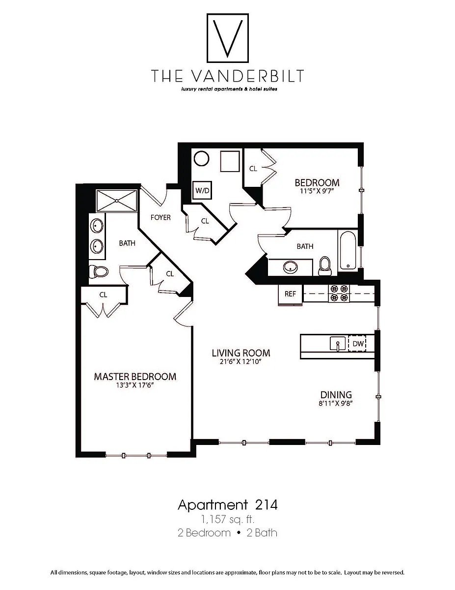 Floor plan 2 Bed - 2 Bath