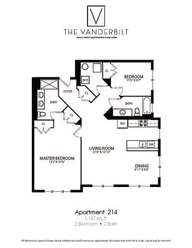 Floor plan 2 Bed - 2 Bath