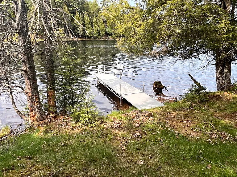 short walk down to aluminum boat and dock. Lake front property rental Upper Peninsula #VacationRental
