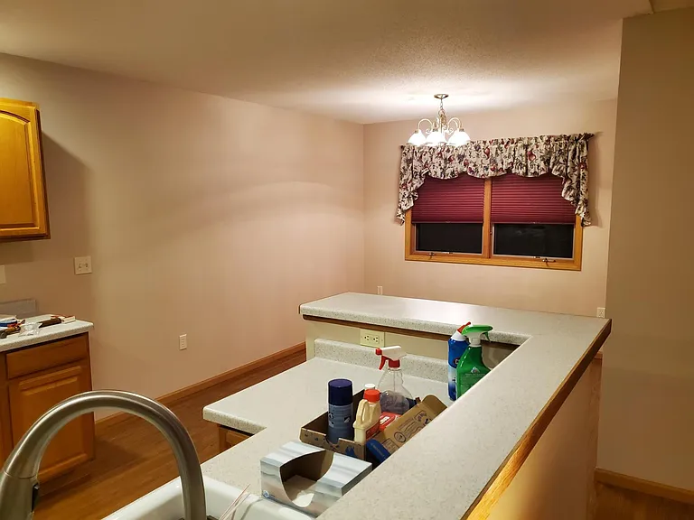 Breakfast Bar and Dining Room View from Living Room