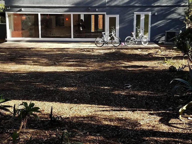 Near view of rear of home