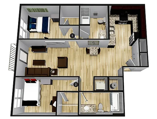 Floor plan C2 - 2X2