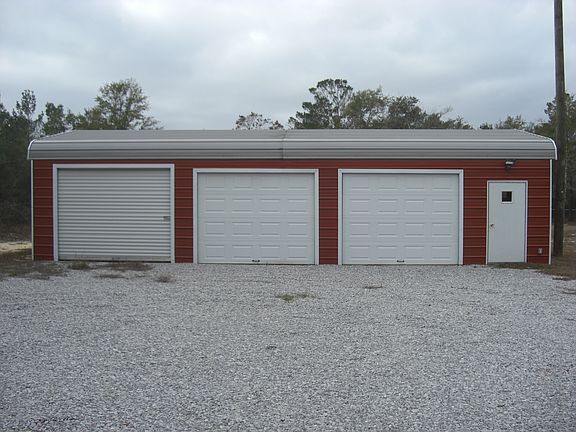 Three car detached garage.