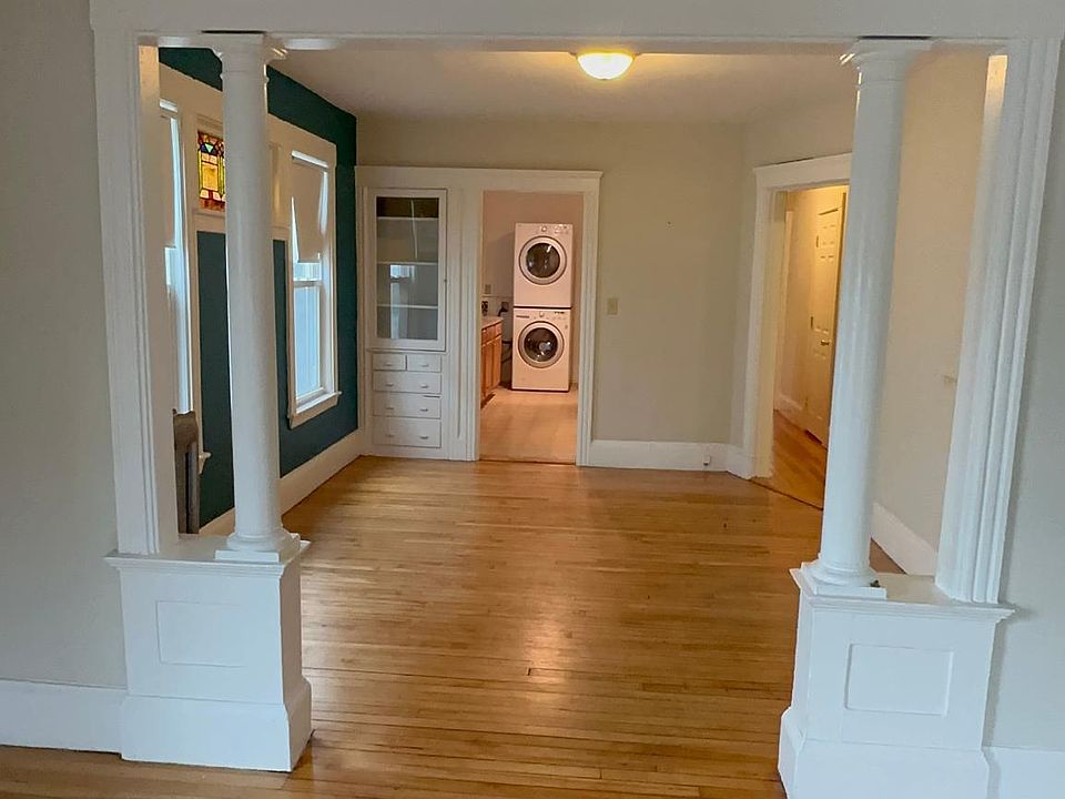 View through dining area into kitchen