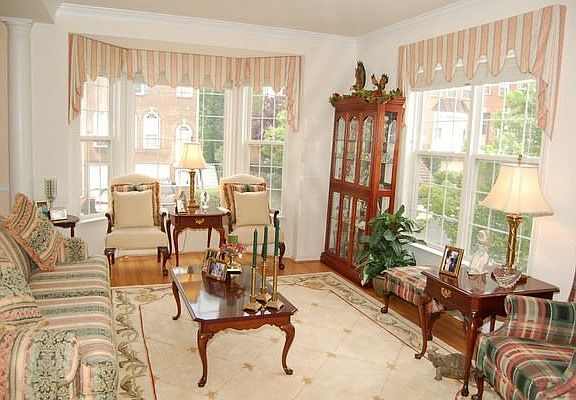 Formal Living Room with a bay window