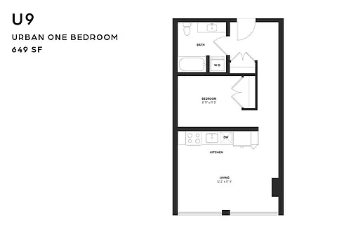 Floor plan U9 Urban One Bedroom