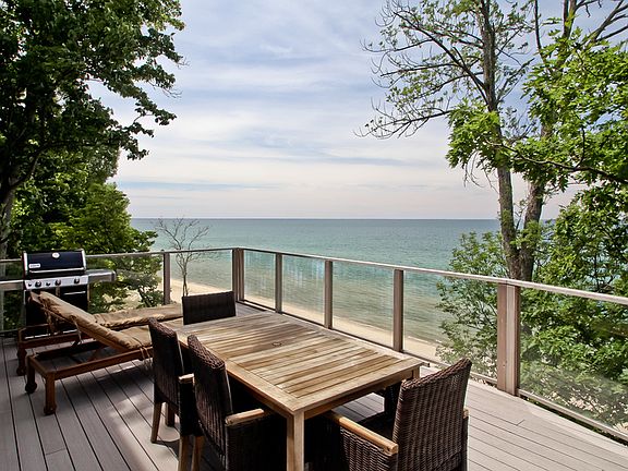 Deck view.  Plenty of beach.