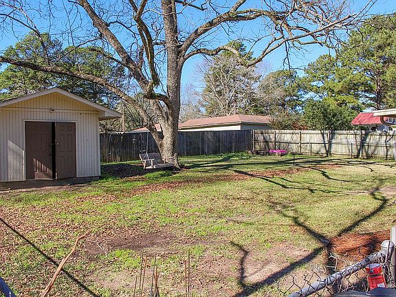Back yard with storage