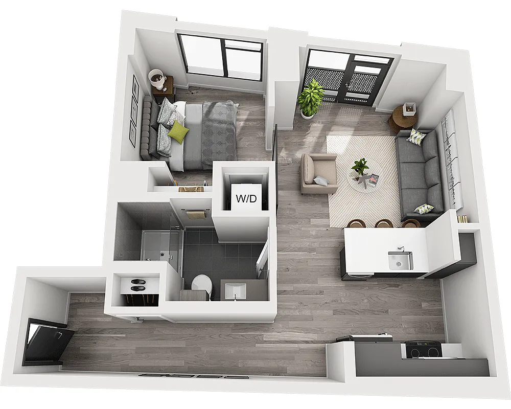 Floor plan One Bedroom A1Z