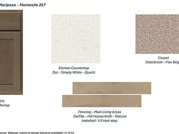 Images are for general reference. Materials subject to change based on availability